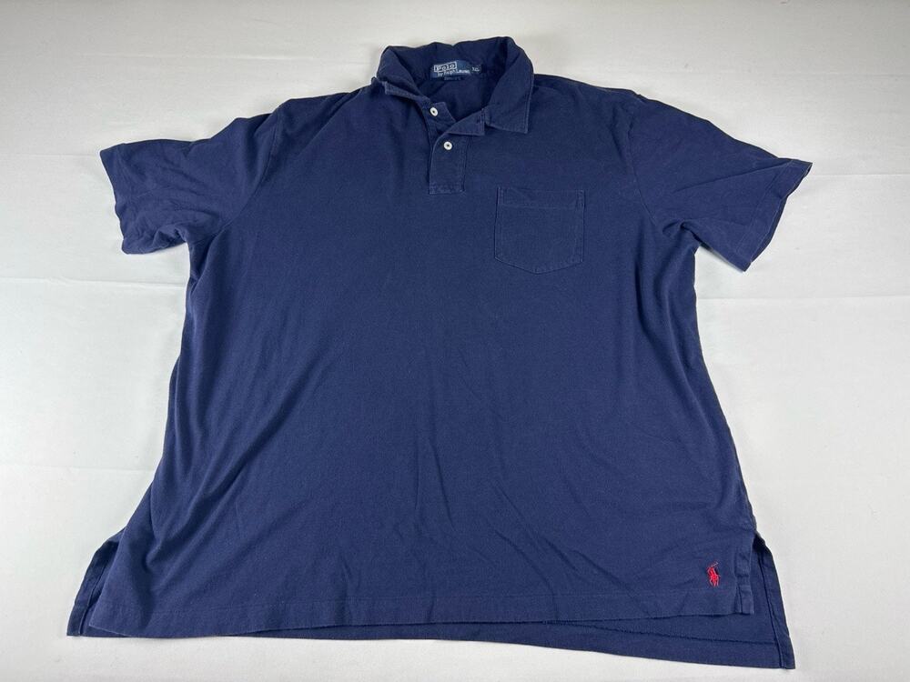 Polo Ralph Lauren Polo Shirt Mens XXL Navy Blue Pony Logo Short Sleeve Cotton